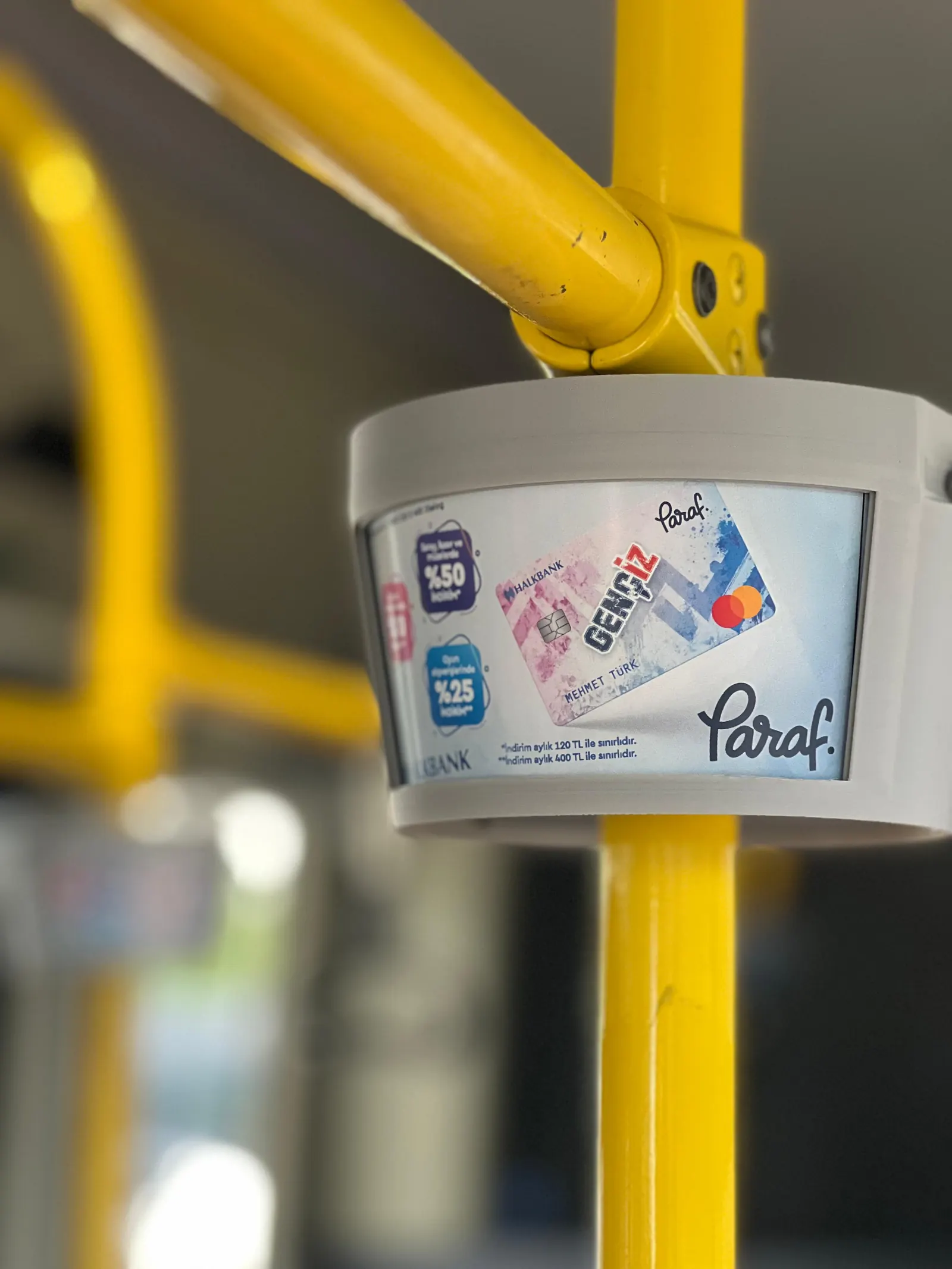 Halkbank campaign printed on a Munulus device